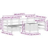  7-dijelni set vrtnih sofa bijeli od masivne borovine | shoptok.hr