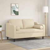  Dvosjed s ukrasnim jastucima krem 120 cm od tkanine | Eponuda.ba
