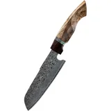 Damaskasti kuhinjski nož YU-37464 - Santoku / Smeđa KP37464