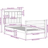 vidaXL Knjižna postelja brez ležišča vošč. rjava 90x200 cm borovina | Shoptok.si