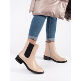 Shelvt Light beige Chelsea boots with elastic insert | Shoptok.si