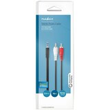 Nedis CAGB22200BK100, stereo audio kabl, 3,5 mm muški, 2x rca muški, niklovani, 10,0 m, crni | Eponuda.com