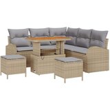  Set vrtnhih sedežev s blazinicami 8 delni Bež Poli Ratan Akacija | Shoptok.si