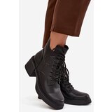 VINCEZA Women's Leather Ankle Boots on Block Heel Lined | ePonuda.com