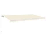 Tenda na ručno uvlačenje s LED svjetlima 600x350 cm krem | shoptok.hr