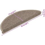  Samoljepljivi otirači za stepenice 15 kom 56x17x3 cm tamnobež | shoptok.hr