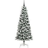  Umjetno božićno drvce s nogom s stalakom Zelena i bijela 210 cm | shoptok.hr