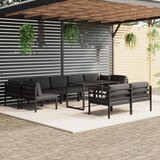  10-dijelna vrtna garnitura s jastucima aluminijska antracit | shoptok.hr