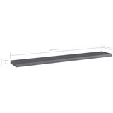 Police za knjige 4 kom visoki sjaj sive 60x10x1,5 cm od iverice | shoptok.hr