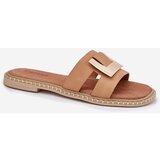 ARTIKER Women's Flat Sandals With Decorative Detail Beige | Shoptok.si