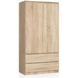 AKORD Garderobna Omara, 2 Vrata In 2 Predala, Hrast Sonoma, (5000331653) | Shoptok.si