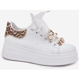 Boto Women's Platform Sneakers With Rhinestones White Panther Ocerdia | Shoptok.si