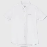 PepeJeans Otroška bombažna srajca JAYME SS bela barva