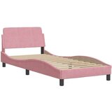  Postelja z vzmetnico roza 80x200 cm žamet, (21216064) | Shoptok.si