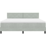 Box Spring Krevet s Madracem i LED Osvjetljenjem Sivo 180x200 cm Baršun | shoptok.hr