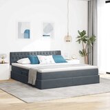  LED krevet za pohranu s madracem Tamnosiva 160 x 200 cm Baršun | shoptok.hr
