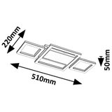 Rabalux luster Donya, LED, 24W, 4000K, 51x22cm, Crni | Eponuda.com