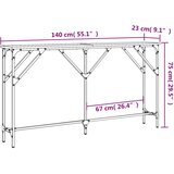  Konzolni stol boja hrasta 140x23x75 cm od konstruiranog drva | shoptok.hr