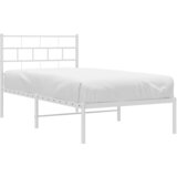  Metalni okvir krevet bez madraca s uzglavljem bijeli 75x190 cm | shoptok.hr
