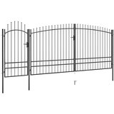 vidaXL Vrtna ograjna vrata s koničastimi vrhovi 5x2,45 m črna | Shoptok.si