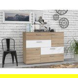 Merkury market komoda, bela, hrast sonoma | Shoptok.si