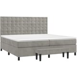  Krevet s oprugama i madracem svjetlosivi 200x200 cm baršunasti | shoptok.hr