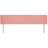  Uzglavlje s ušima ružičasto 203x16x78/88 cm baršunasto | shoptok.hr