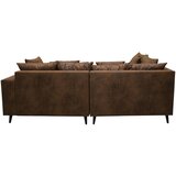 MID.YOU Ecksofa inkl. Hocker, mikrovlakna rjava | Shoptok.si
