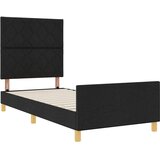  Krevetna konstrukcija s uzglavljem Crna 90 x 190 cm tkanina | shoptok.hr