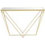 Premier Housewares Stranska mizica s stekleno mizno ploščo v zlati barvi 40x120 cm Farran –