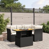  The Living Store Vrtna sedežna garnitura 5-delna z blazinami črn poli ratan - Vrtna Sedežna Garniture, (21478891) | Shoptok.si