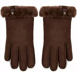Ugg Ženske rokavice W Shorty Glove W Leather Trim 17367 Rjava
