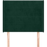  Uzglavlje s ušima tamnozeleno 93x16x118/128 cm baršunasto | shoptok.hr