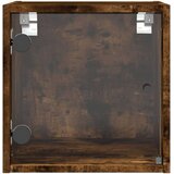 vidaXL Nočna omarica s steklenimi vrati 2 kosa dim. hrast 35x37x35 cm | Shoptok.si