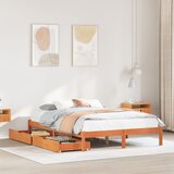 vidaXL Posteljni okvir brez vzmetnice voščeno rjav 120x200 cm borovina Cene