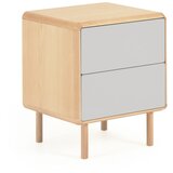 Kave Home Siva/v naravni barvi nočna omarica Anielle – u