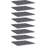 vidaXL Dodatne police za omaro 8 kosov visok sijaj sive 40x40x1,5 cm, (20706058) | Shoptok.si