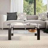  Stolić za kavu sivo-prozirni 95 x 55 x 40 cm od kaljenog stakla | shoptok.hr