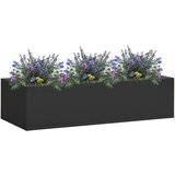 vidaXL Pisarniško cvetlično korito antracitno 90x40x23 cm jeklo Cene