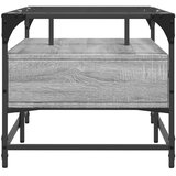  Stolić sa staklenom površinom boja hrasta 98,5x50x45 cm čelik | shoptok.hr