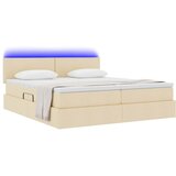  Krevet S LED lampica s uzglavljem Krema 180 x 200 cm tkanina | shoptok.hr