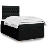 Krevet box spring s madracem crni 120 x 190 cm od tkanine | shoptok.hr