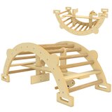 Nesta Montessori plezalni lok za notranjo uporabo, 2-v-1 leseno plezalo, za otroke 2–4 leta, naravni les, 110 x 52 x 45 cm, (5000493081) | Shoptok.si
