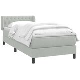 Box Spring krevet s madracem svijetlo sivi 80x210 cm baršun | shoptok.hr