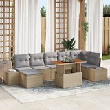 vidaXL vrtni kavč set Set 8 Bež, Siva Cene