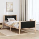  Okvir za krevet s uzglavljem Crna 90 x 200 cm tkanina | shoptok.hr