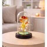  Vječna kristalna ruža u kupoli s LED rasvjetom crvena 21x11cm | shoptok.hr