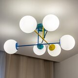  plafonski luster moon 6xE27/15W/230V tirkizna/žuta/plava | Eponuda.com