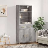 vidaXL Visoka komoda siva sonome 69 5x34x180 cm od konstruiranog drva | shoptok.hr