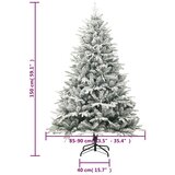  Umjetno božićno drvce sa snijegom zeleno 150 cm PVC i PE | shoptok.hr